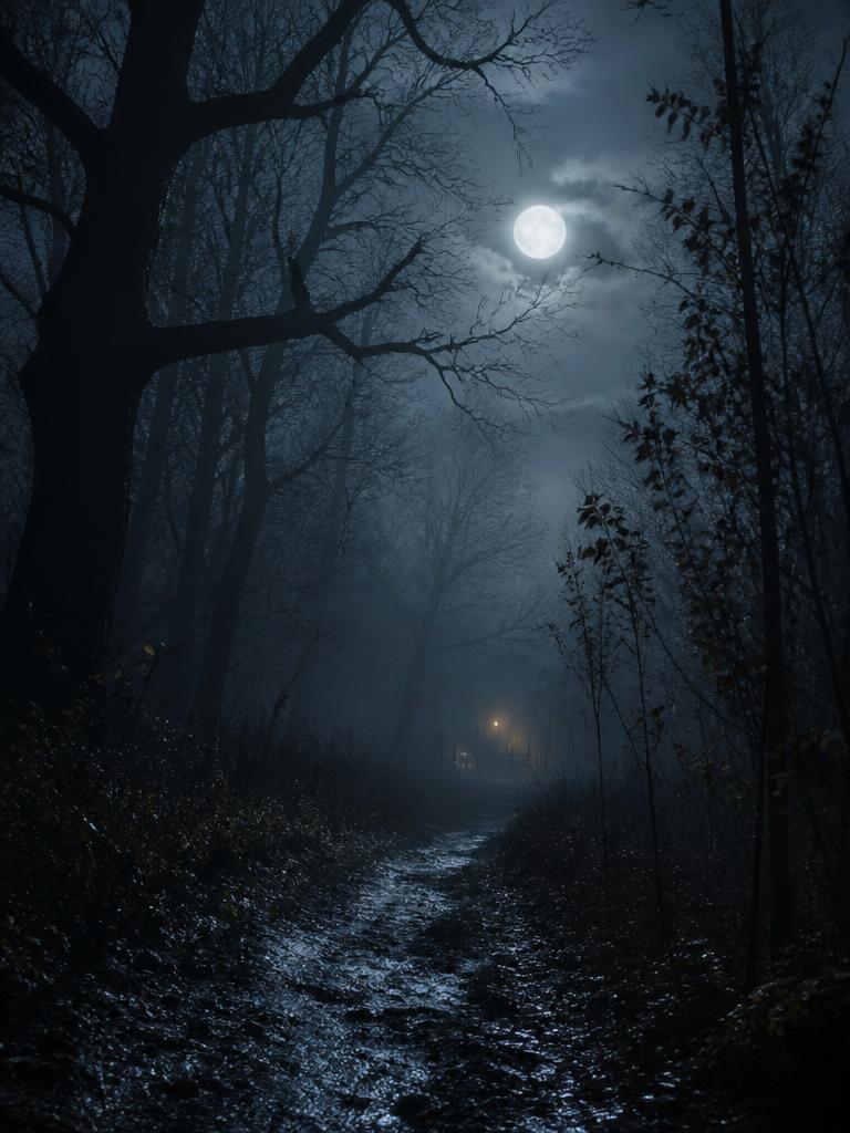 Misty Haunted Woods