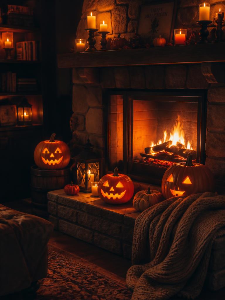 Candlelit Pumpkin Hearth